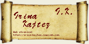 Irina Kajtez vizit kartica